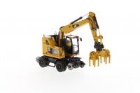 Cat M323F колесный ж/д экскаватор на ж/д - Cat Yellow Version 1:50