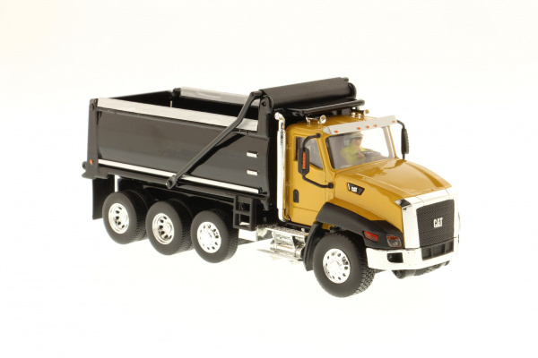 Cat CT660 самосвал, желтая кабина, черный кузов 1:50 