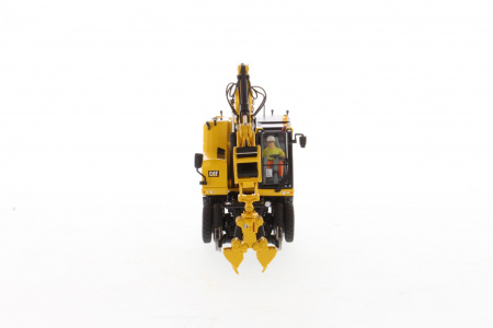 Cat M323F колесный ж/д экскаватор на ж/д - Safety Yellow Version 1:50