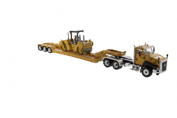 Cat CT660 тягач с XL120 низкорамным HDG полуприцепом и катком Cat CB-534D XW 1:50