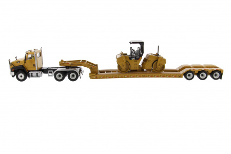 Cat CT660 тягач с XL120 низкорамным HDG полуприцепом и катком Cat CB-534D XW 1:50