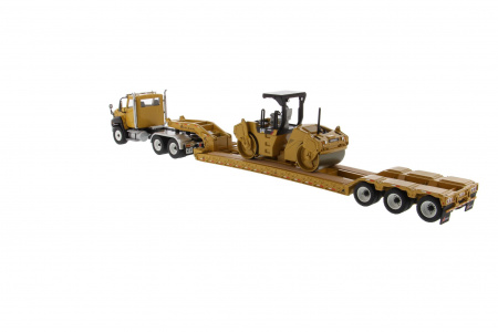 Cat CT660 тягач с XL120 низкорамным HDG полуприцепом и катком Cat CB-534D XW 1:50