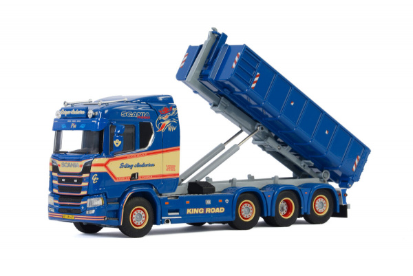 ERLING ANDERSEN; SCANIA R NORMAL CR20N 8X2 TAG AXLE HOOKLIFT SYSTEM + HOOKLIFT CONTAINER 15M3 Перево