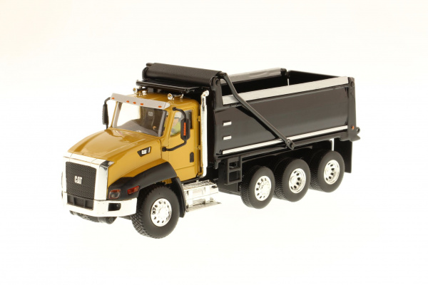 Cat CT660 самосвал, желтая кабина, черный кузов 1:50 