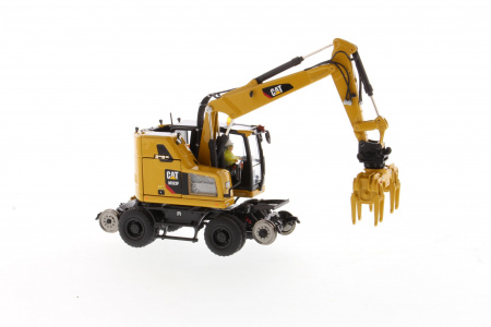 Cat M323F колесный ж/д экскаватор на ж/д - Cat Yellow Version 1:50