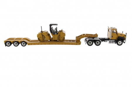 Cat CT660 тягач с XL120 низкорамным HDG полуприцепом и катком Cat CB-534D XW 1:50
