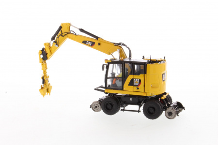 Cat M323F колесный ж/д экскаватор на ж/д - Safety Yellow Version 1:50